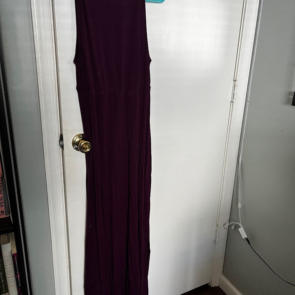 Plum hi-low jersey dress